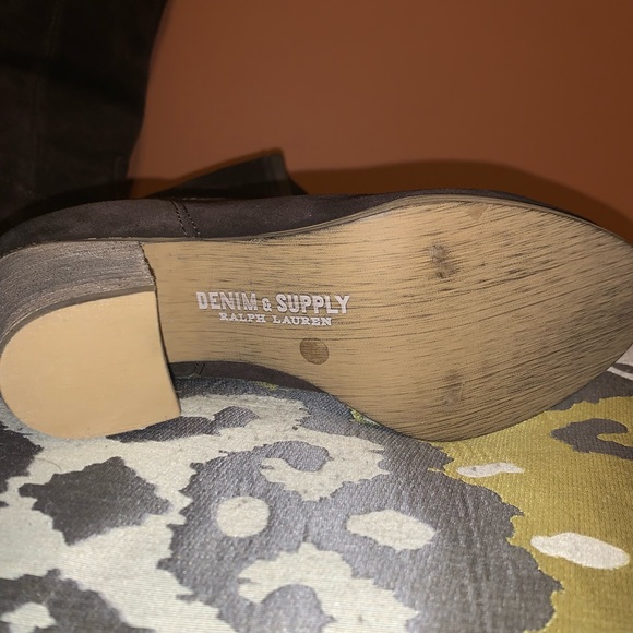 NEW Ralph Lauren Denim & Supply Series Brown Suede Leather tall boot 7.5M - Picture 13 of 13